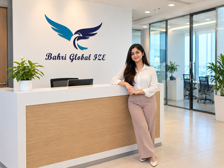 Bahri Global FZE office reception in Jebel Ali Freezone